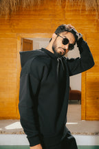 H-Neck Hoodie (Black)