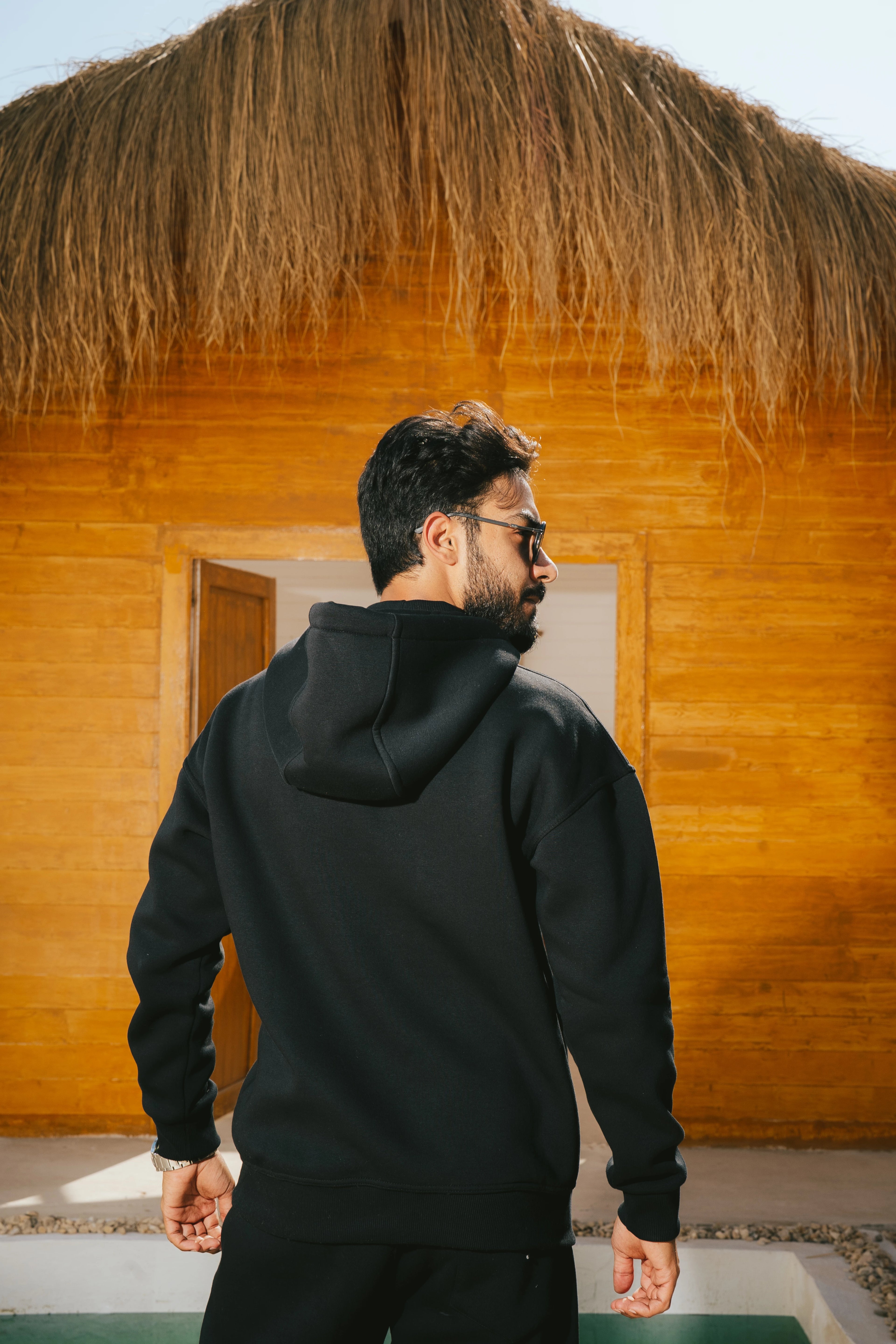 H-Neck Hoodie (Black)