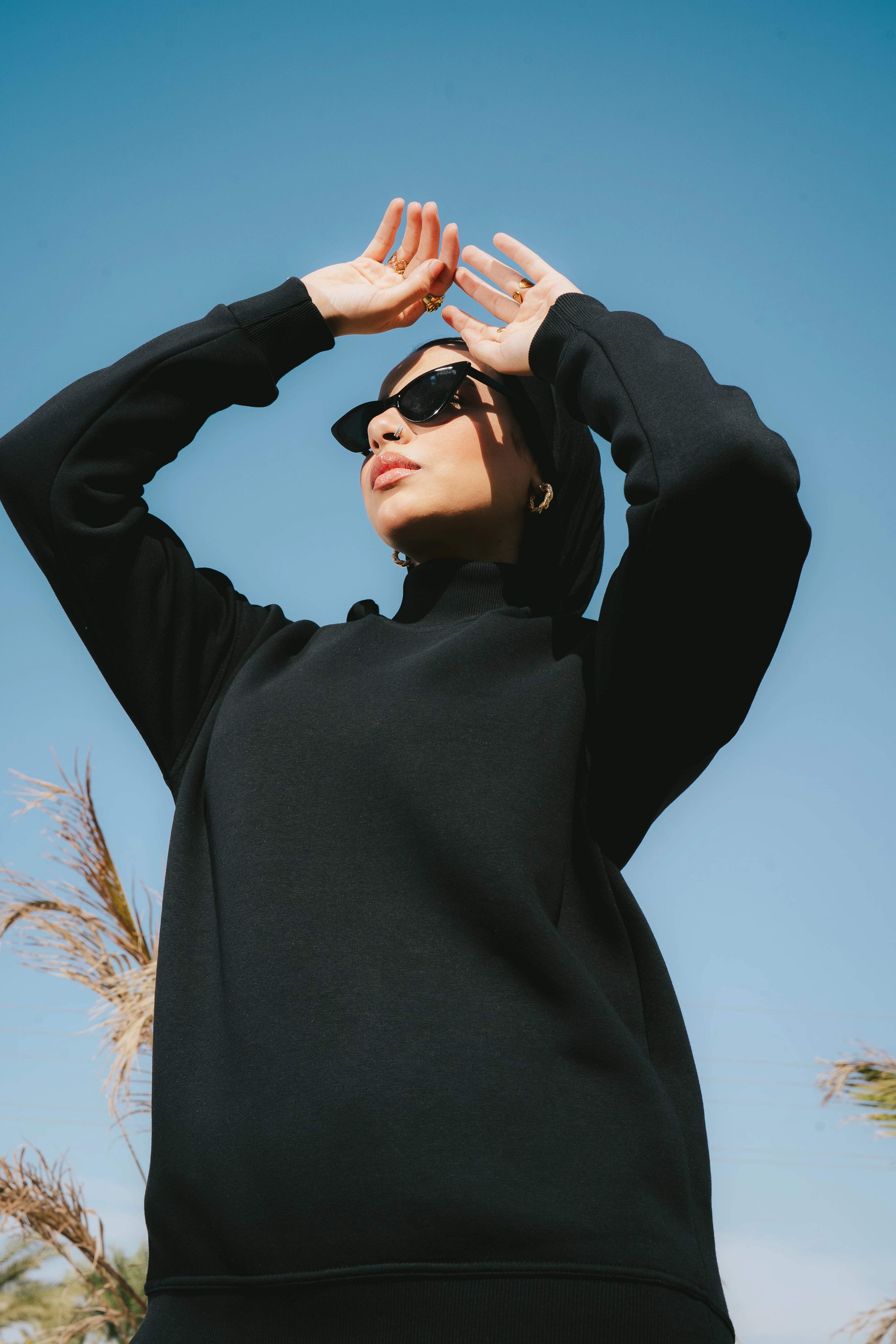 H-Neck Hoodie (Black)