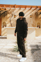 H-Neck Hoodie (Dark Brown)