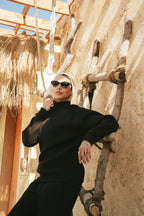 H-Neck Hoodie (Dark Brown)