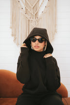 H-Neck Hoodie (Dark Brown)