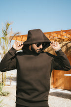 H-Neck Hoodie (Dark Brown)