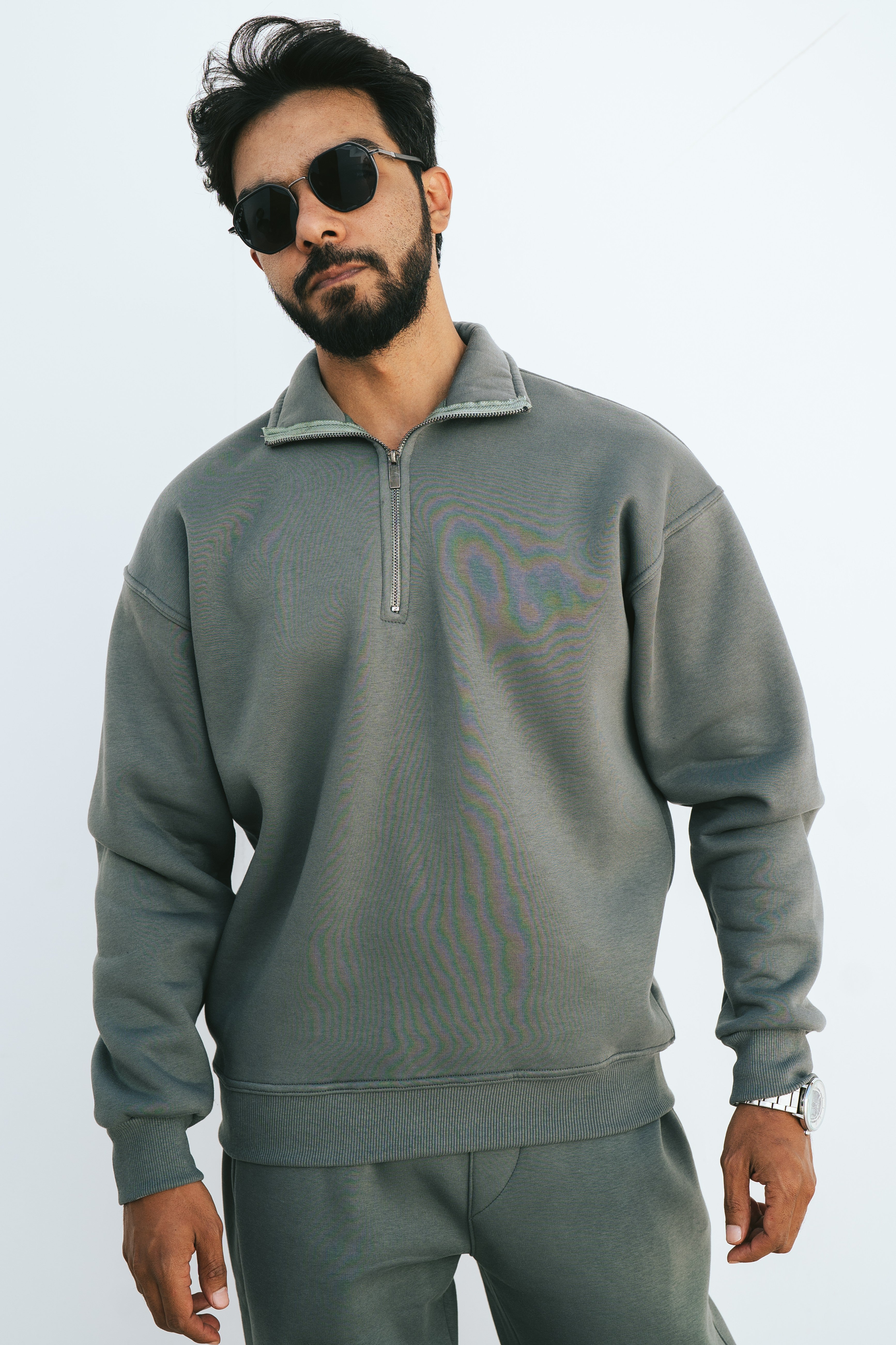 Half-Zip Sweatshirt (Forest Green)