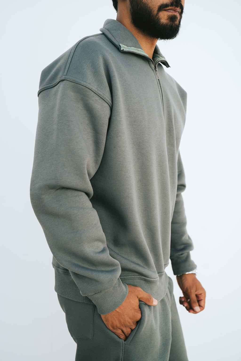Half-Zip Sweatshirt (Forest Green)