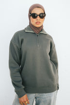 Half-Zip Sweatshirt (Forest Green)