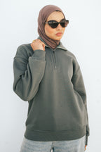 Half-Zip Sweatshirt (Forest Green)