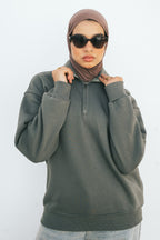 Half-Zip Sweatshirt (Forest Green)