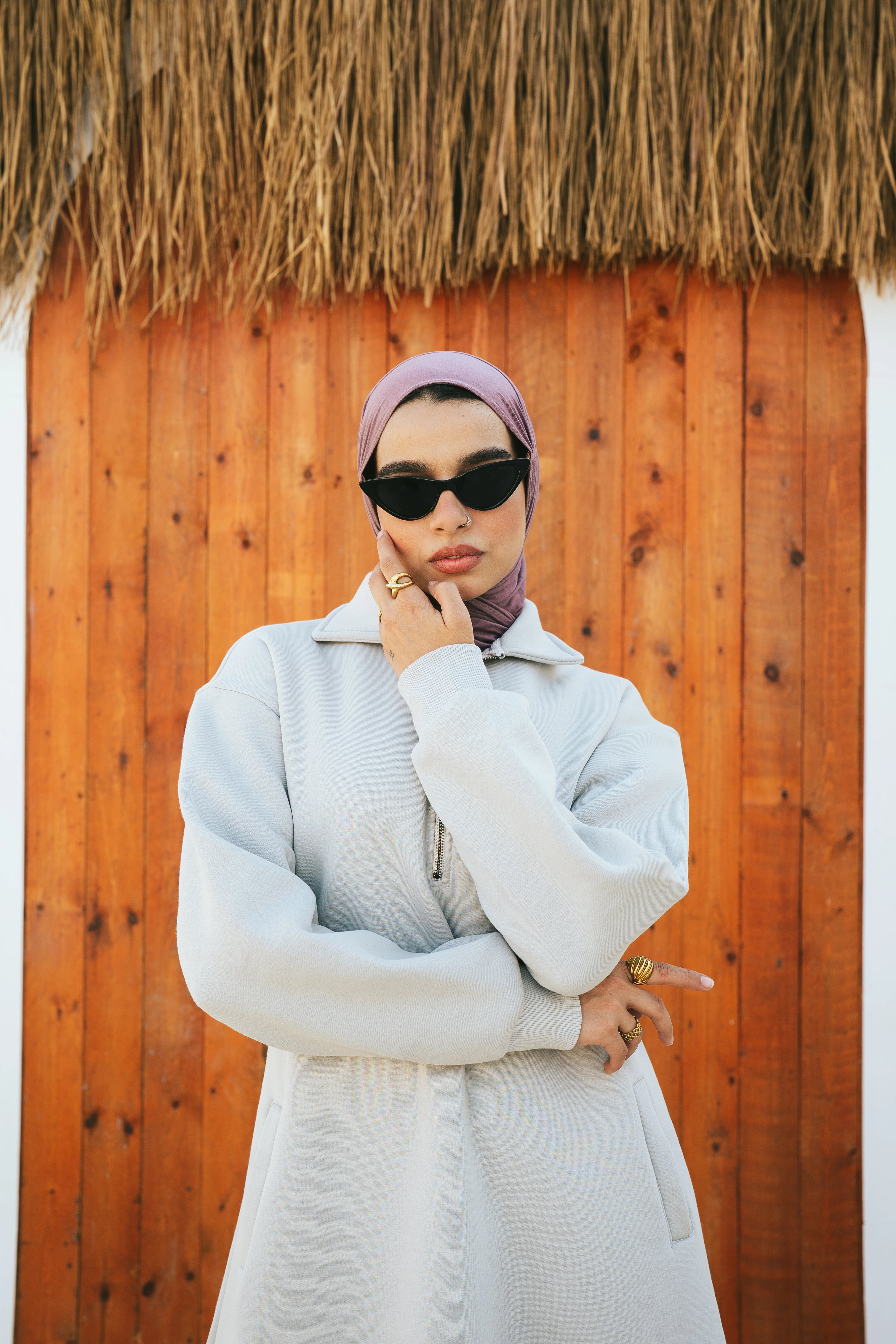 Hoodie Dress (Light Gray)