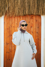 Hoodie Dress (Light Gray)