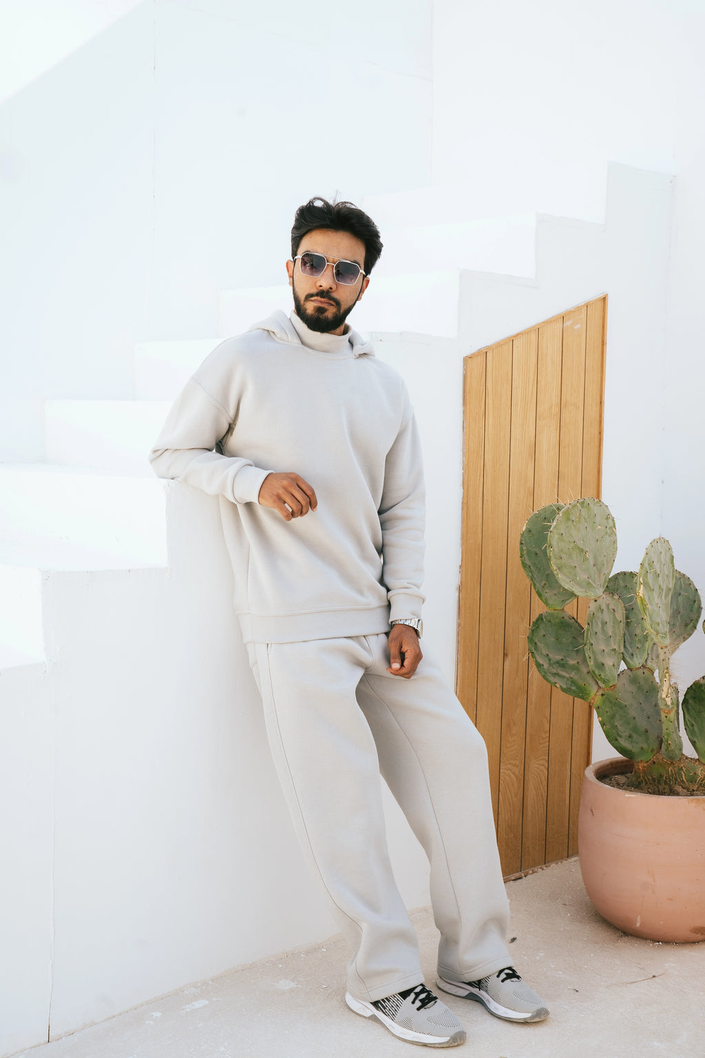 H-Neck Hoodie (Light Gray)