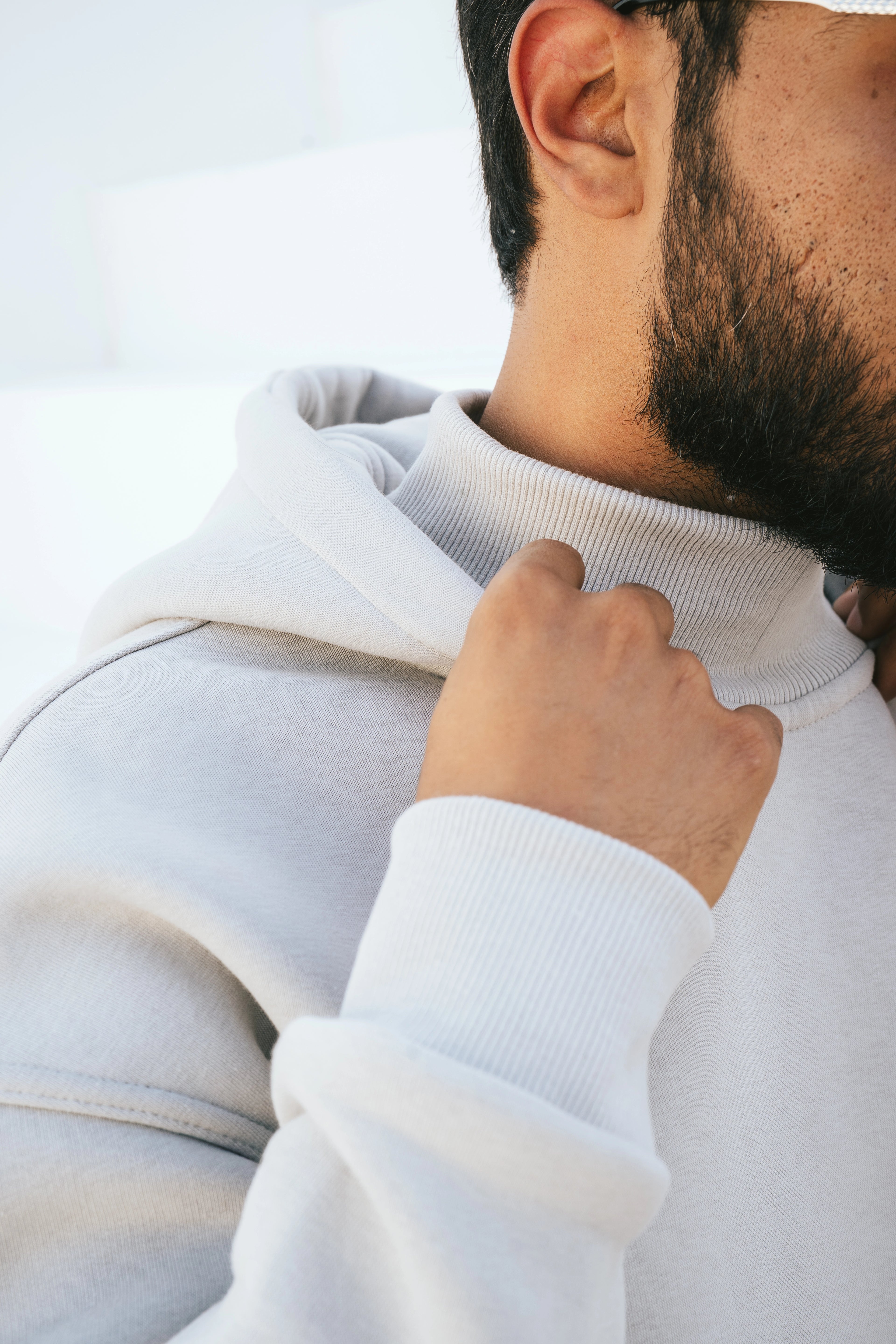 H-Neck Hoodie (Light Gray)