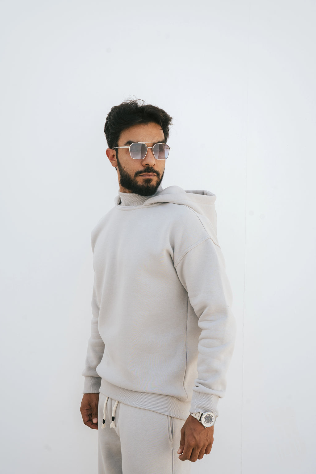 H-Neck Hoodie (Light Gray)