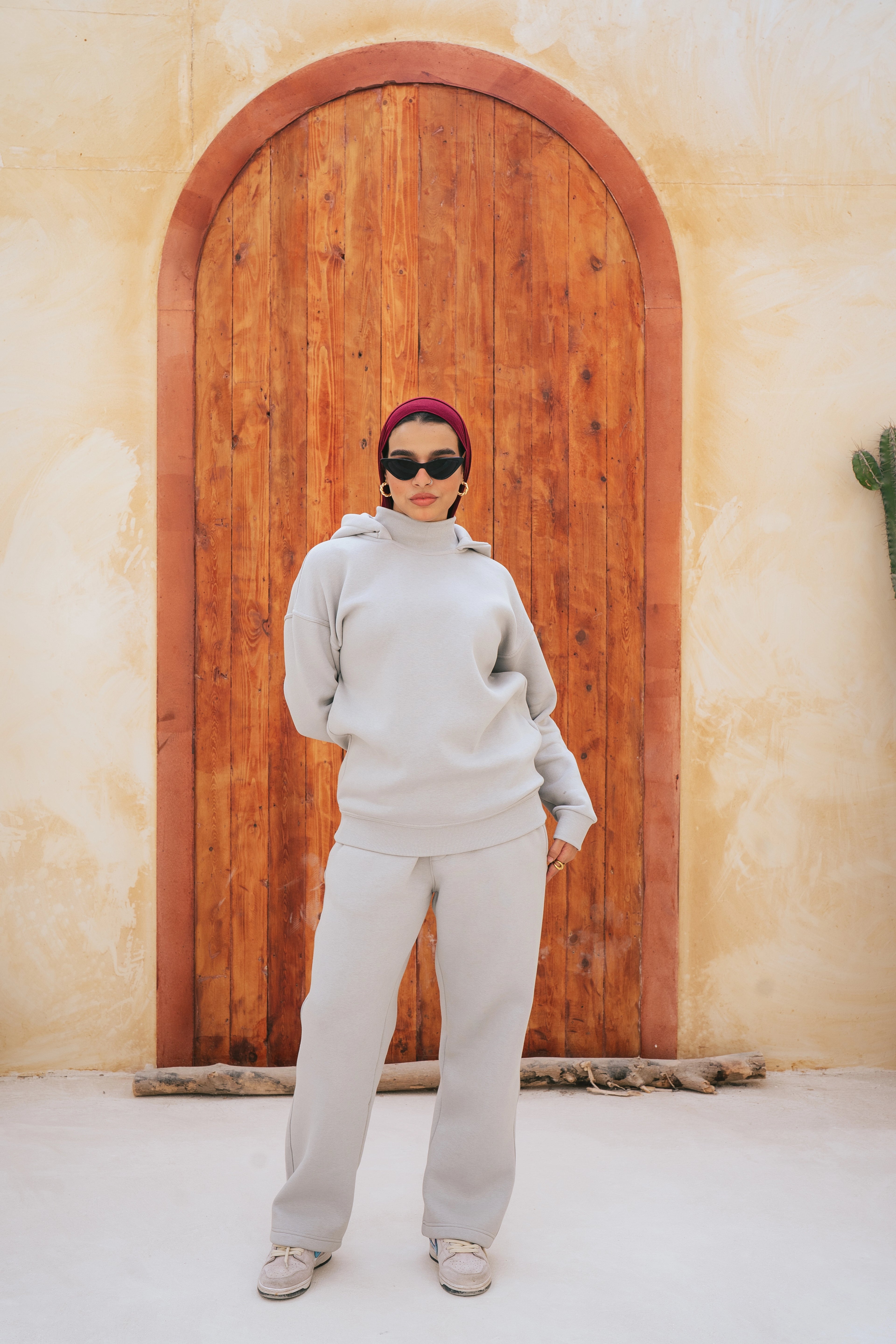 H-Neck Hoodie (Light Gray)