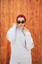 H-Neck Hoodie (Light Gray)