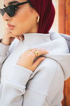 H-Neck Hoodie (Light Gray)