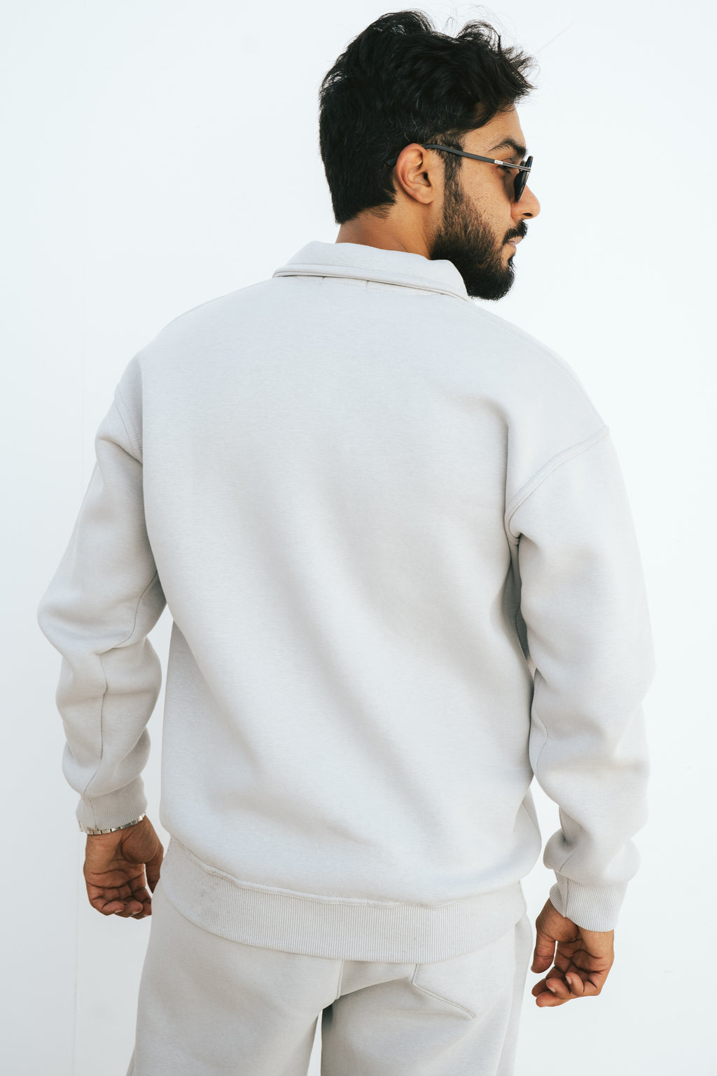 Half-Zip Sweatshirt (Light Gray)