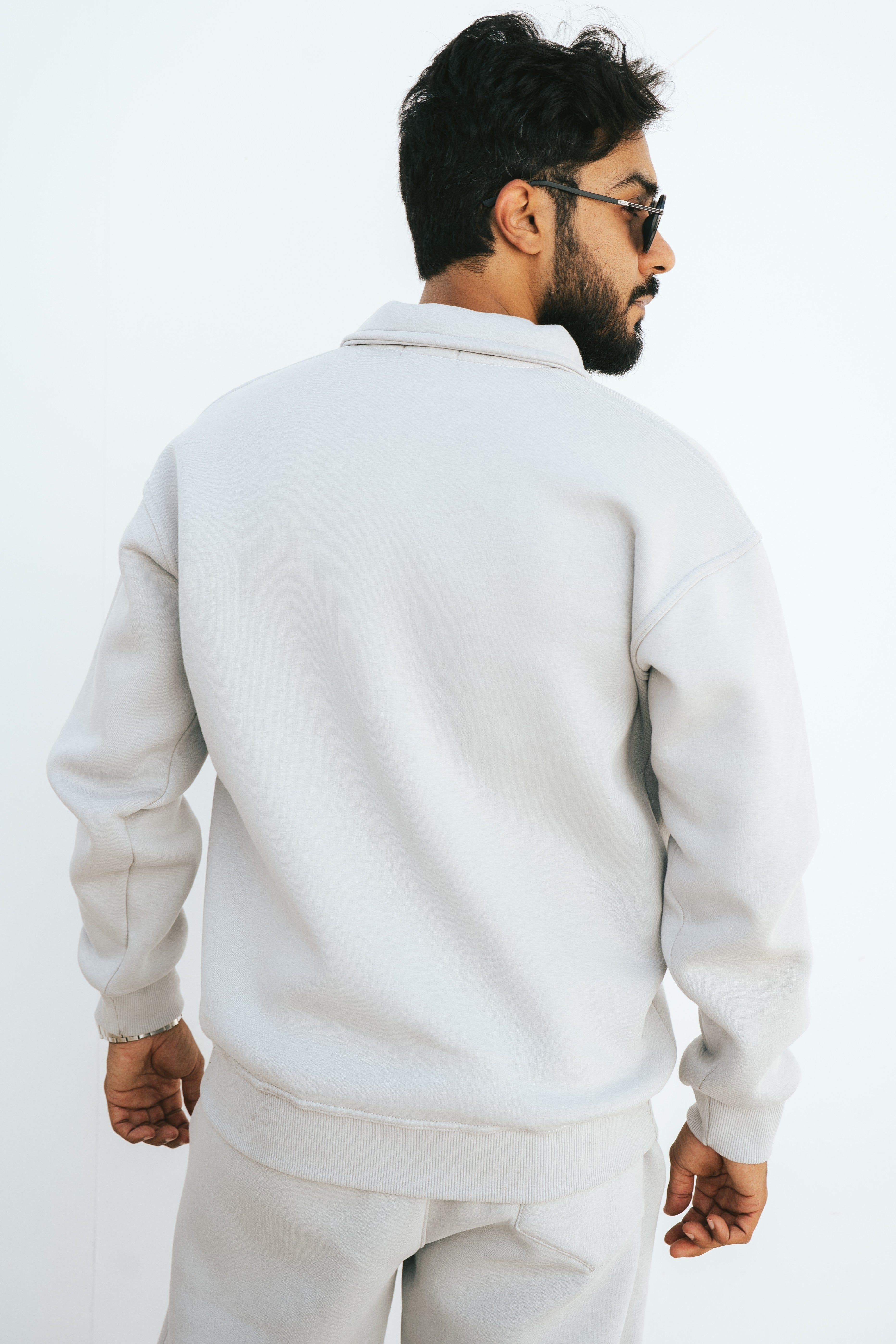 Half-Zip Sweatshirt (Light Gray)