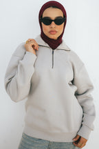 Half-Zip Sweatshirt (Light Gray)