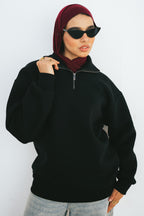 Half-Zip Sweatshirt (Black)