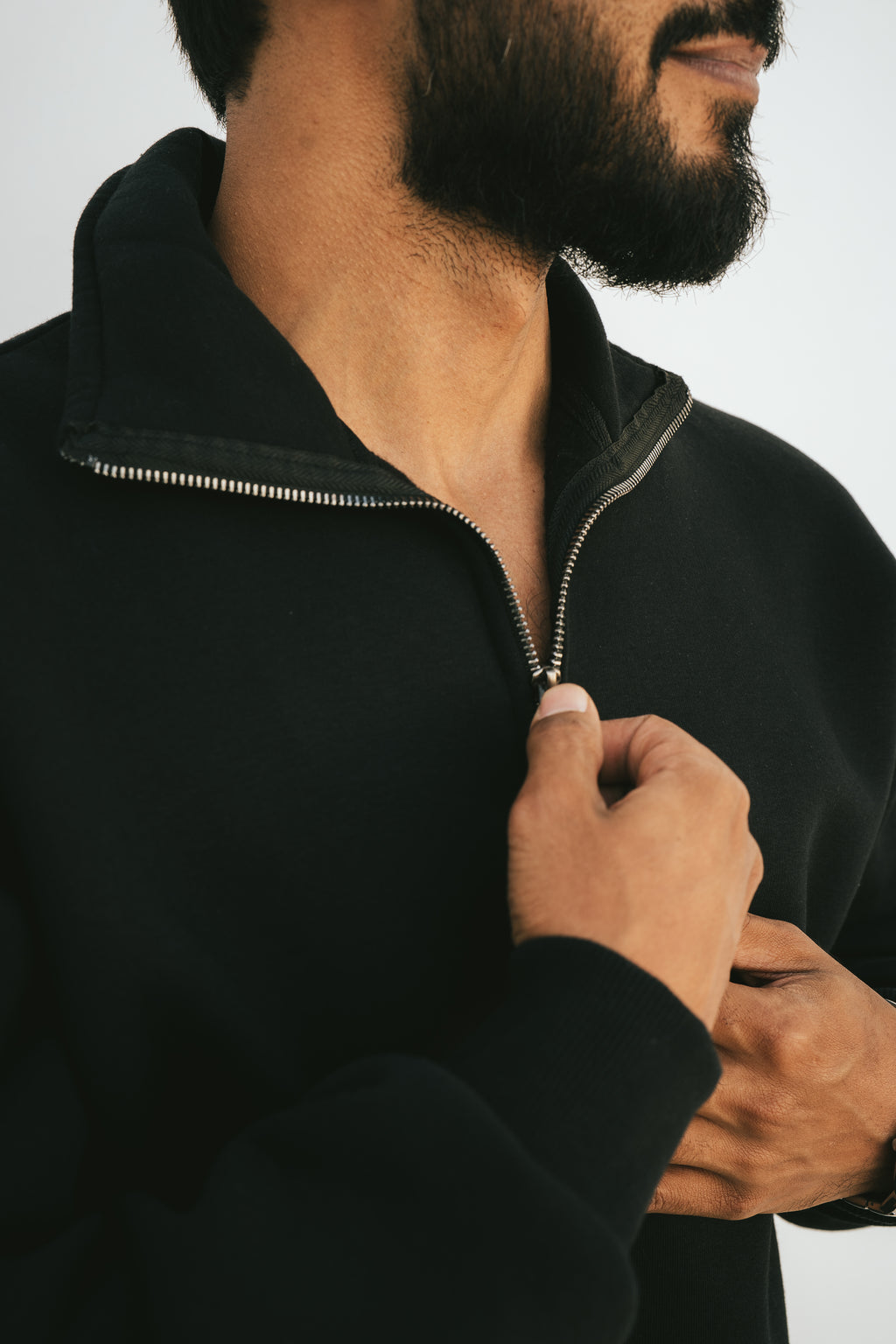 Half-Zip Sweatshirt (Black)