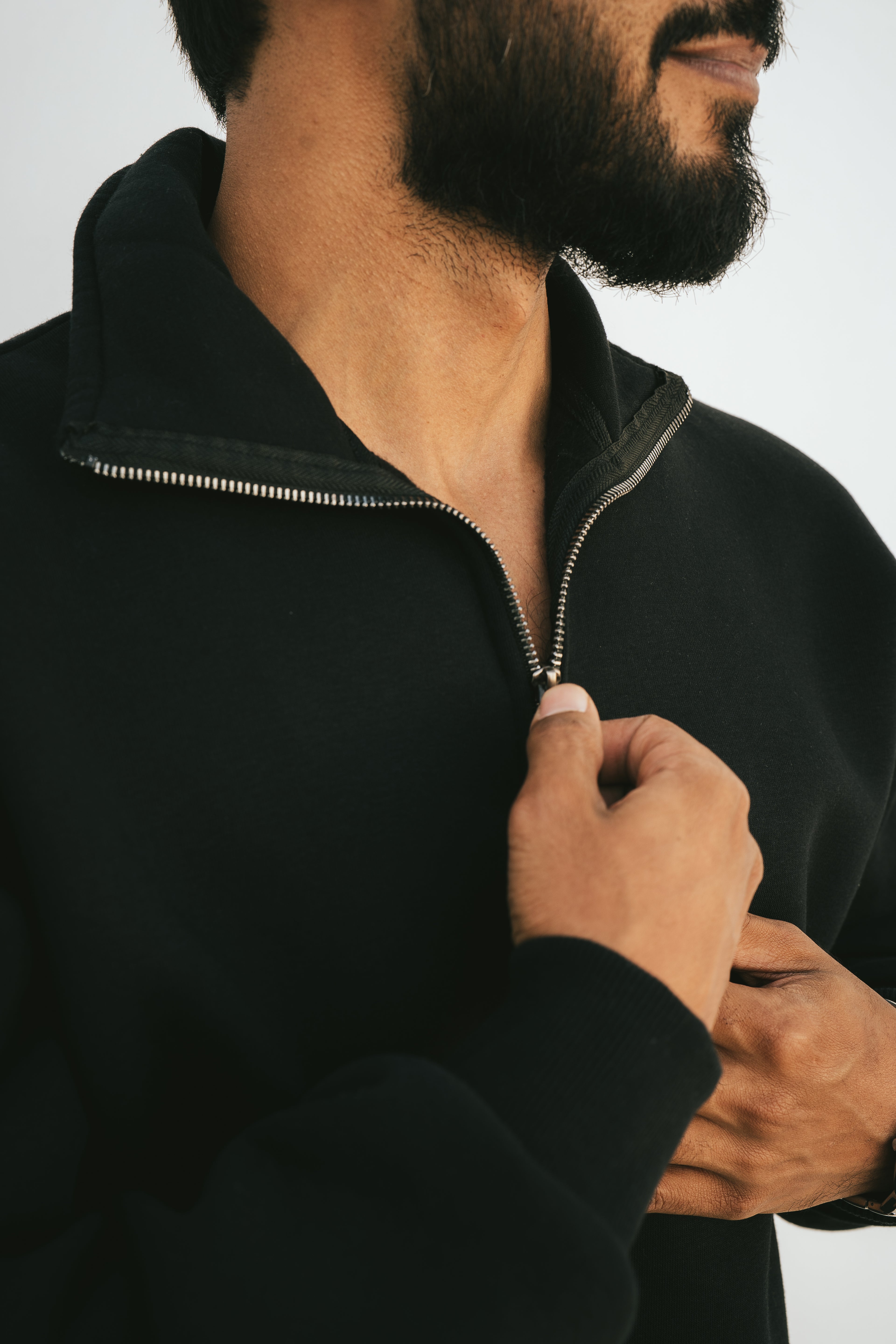 Half-Zip Sweatshirt (Black)