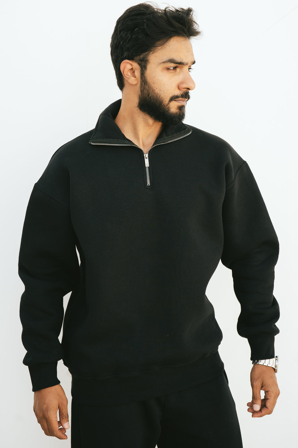 Half-Zip Sweatshirt (Black)