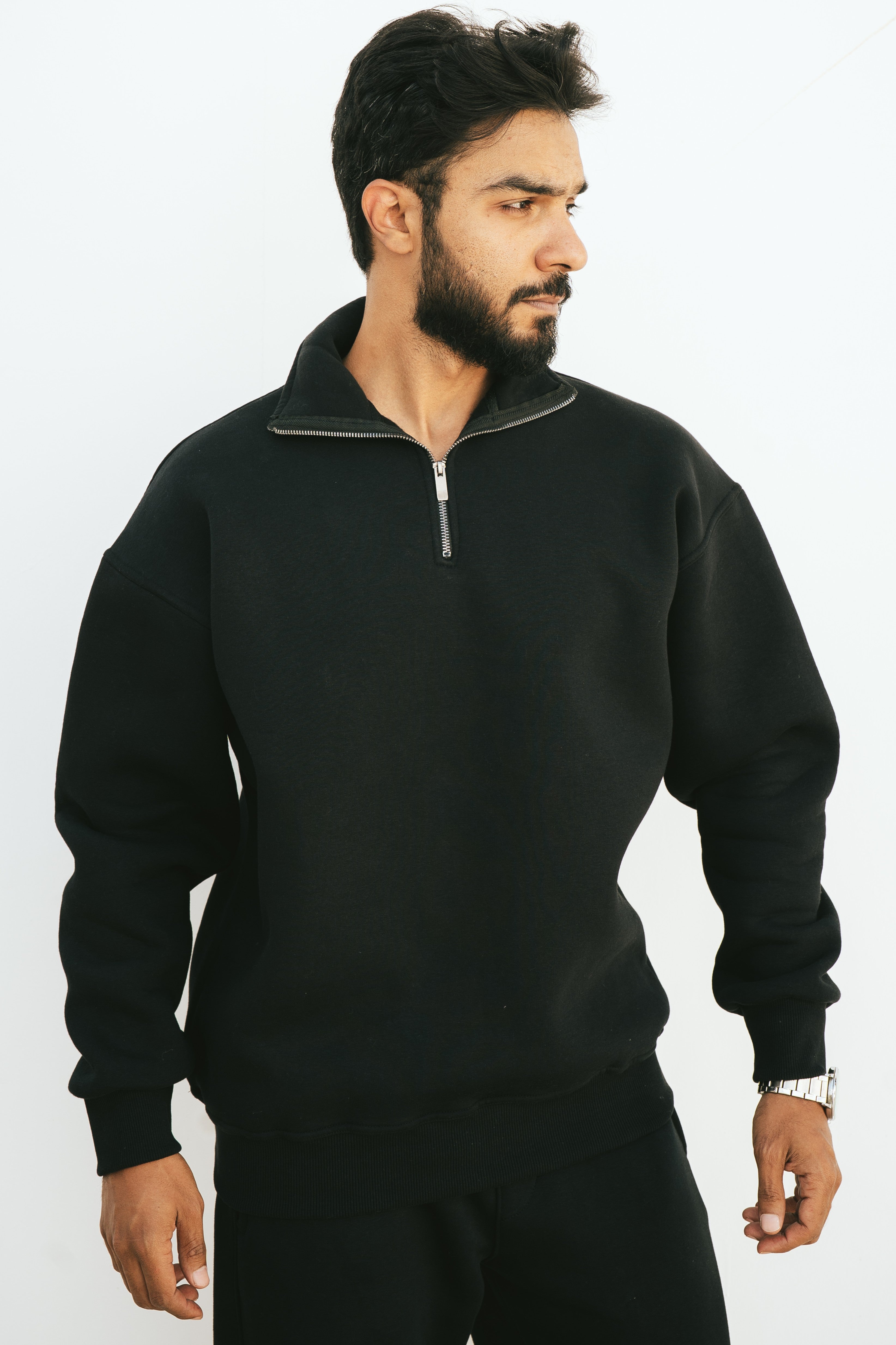 Half-Zip Sweatshirt (Black)