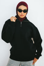 Half-Zip Sweatshirt (Black)