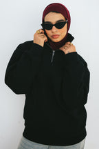 Half-Zip Sweatshirt (Black)