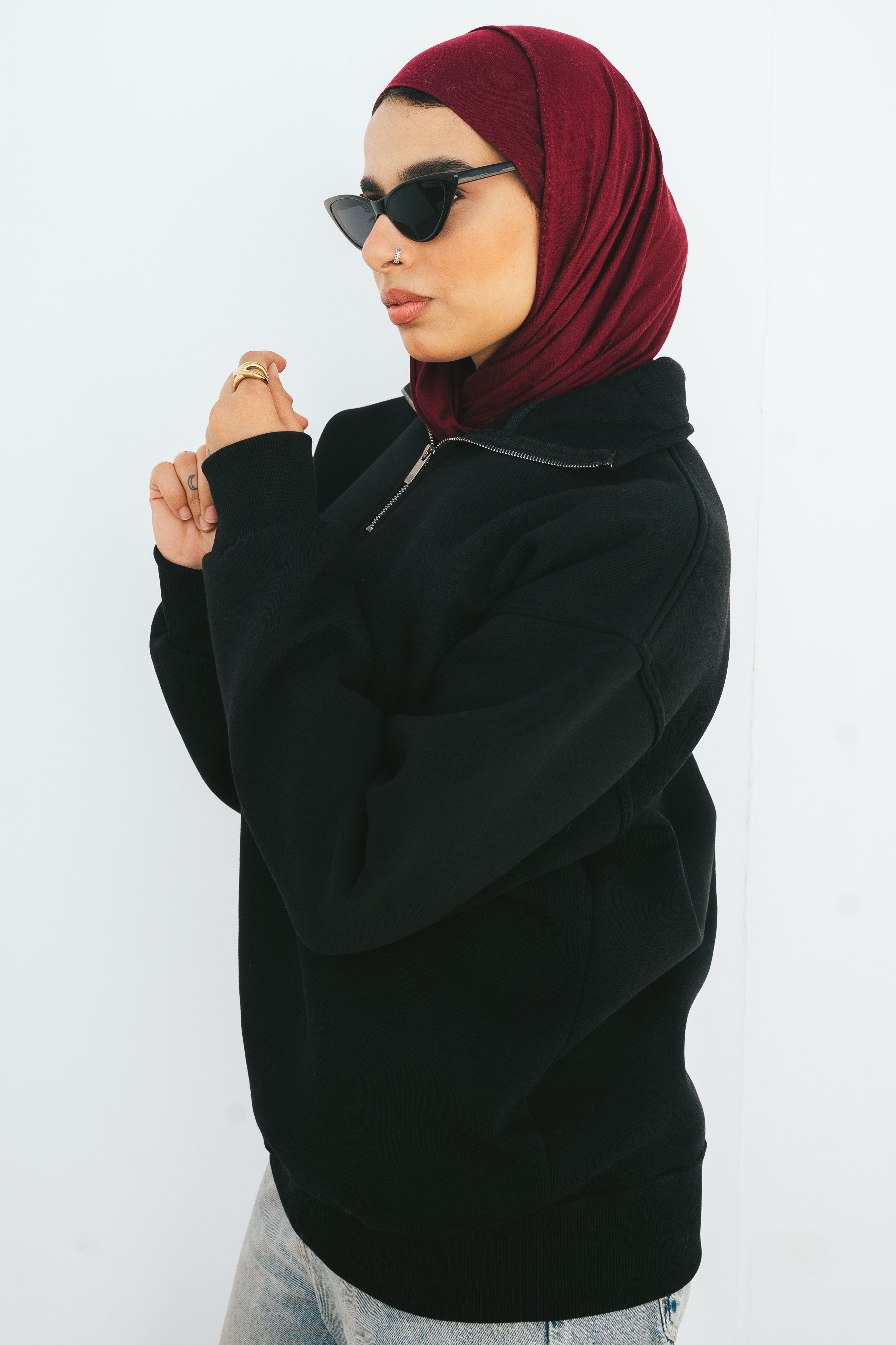 Half-Zip Sweatshirt (Black)