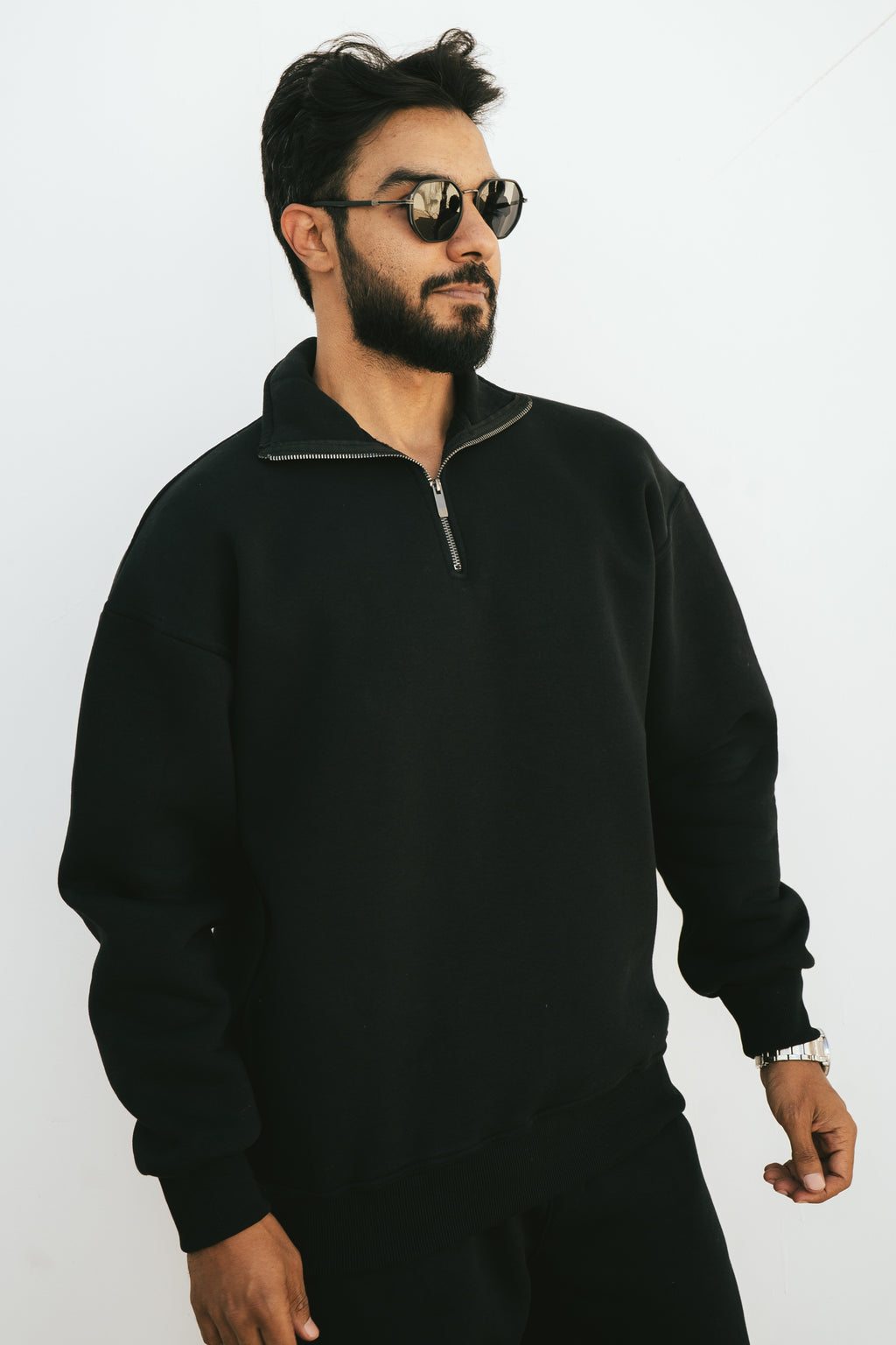 Half-Zip Sweatshirt (Black)