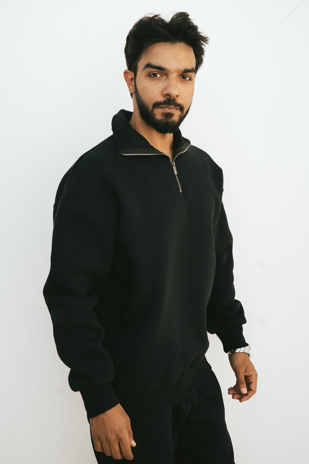 Half-Zip Sweatshirt (Black)