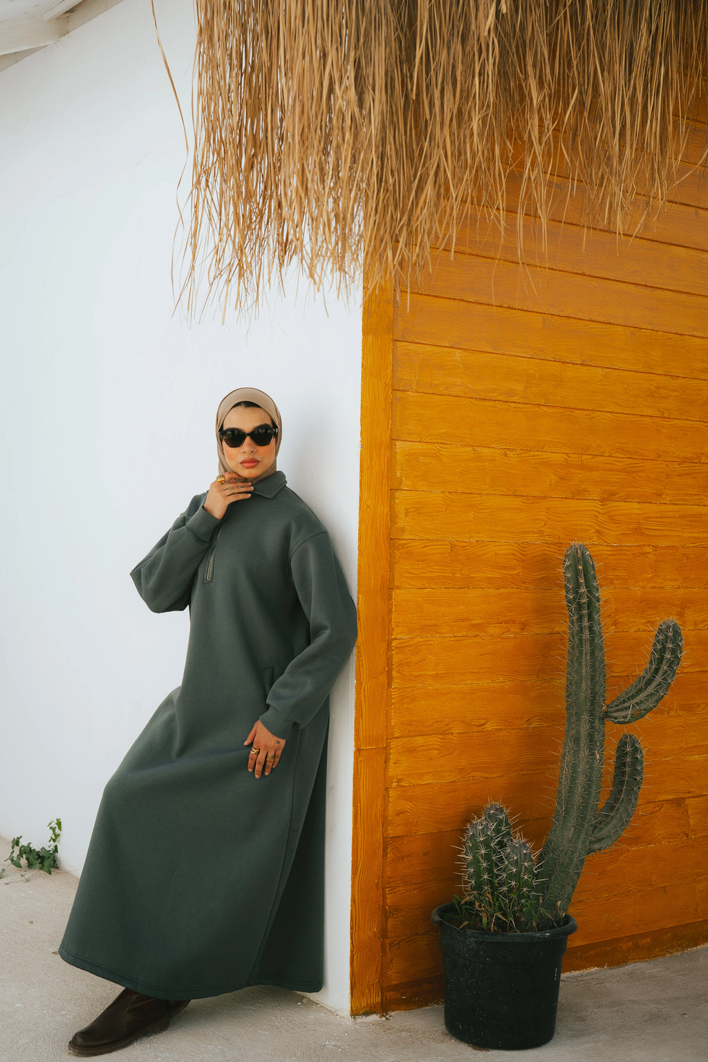 Hoodie Dress (Forest Green)