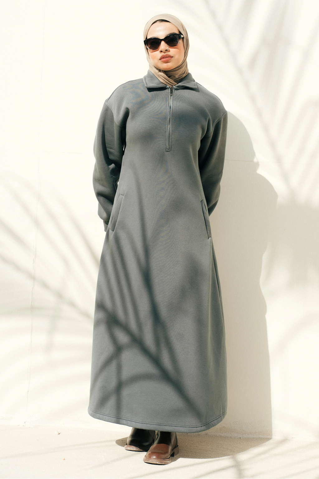 Hoodie Dress (Forest Green)