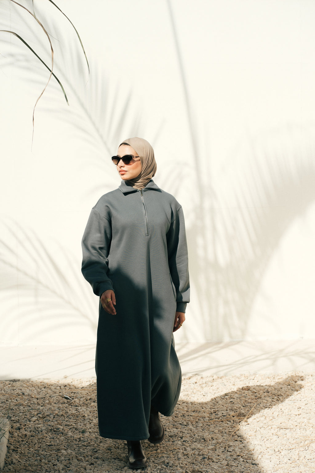 Hoodie Dress (Forest Green)