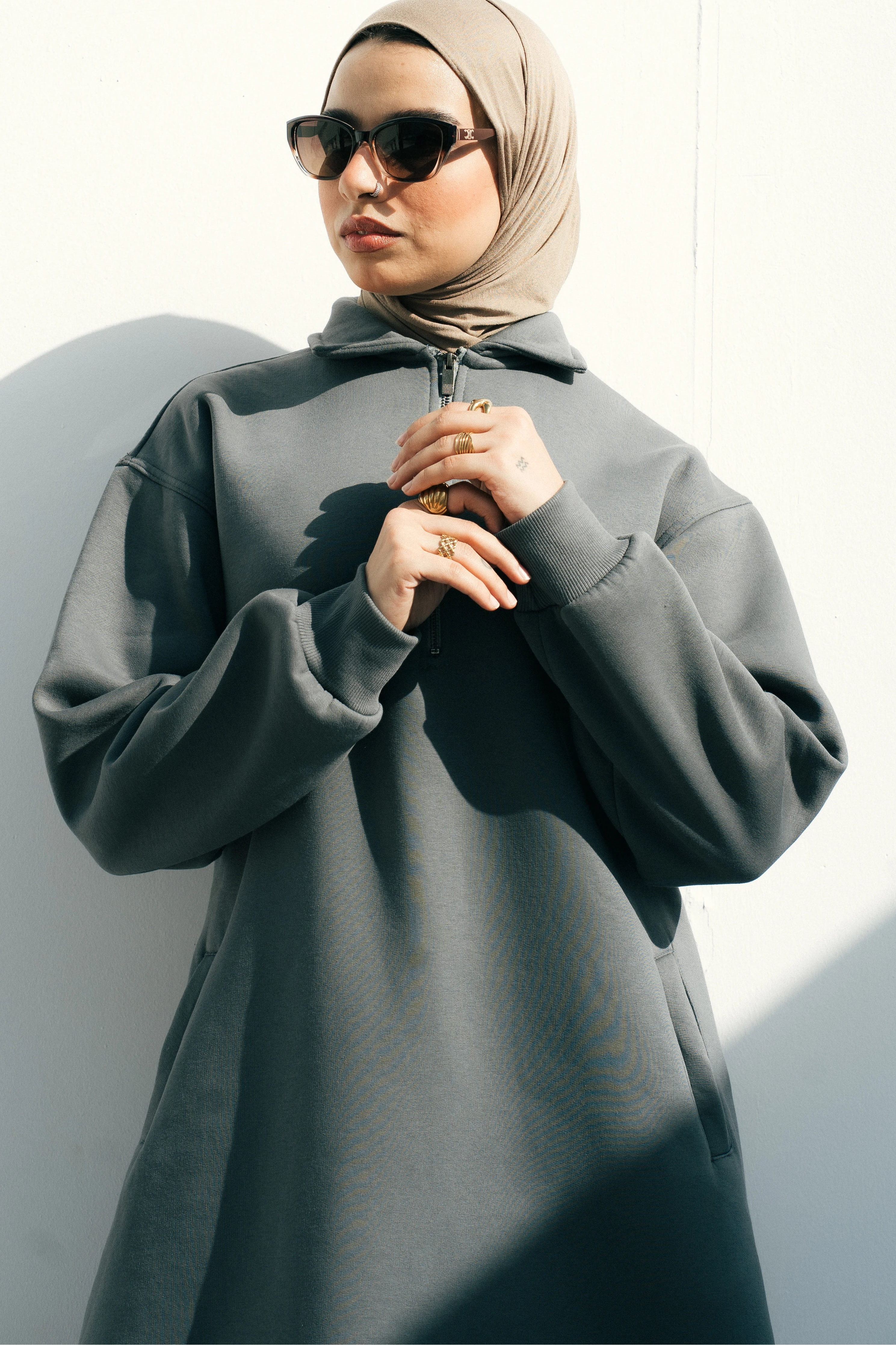 Hoodie Dress (Forest Green)