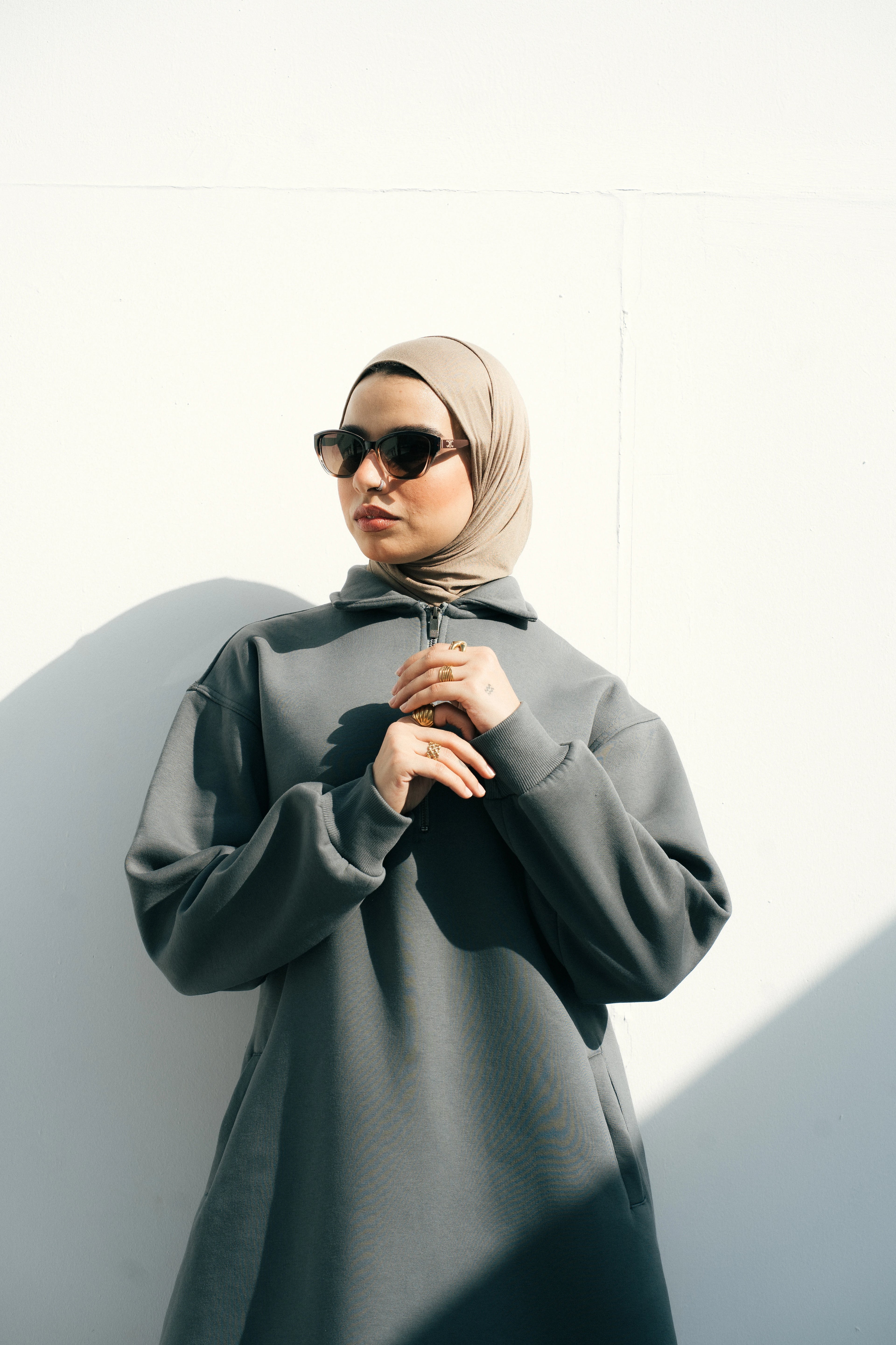 Hoodie Dress (Forest Green)