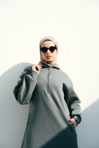 Hoodie Dress (Forest Green)