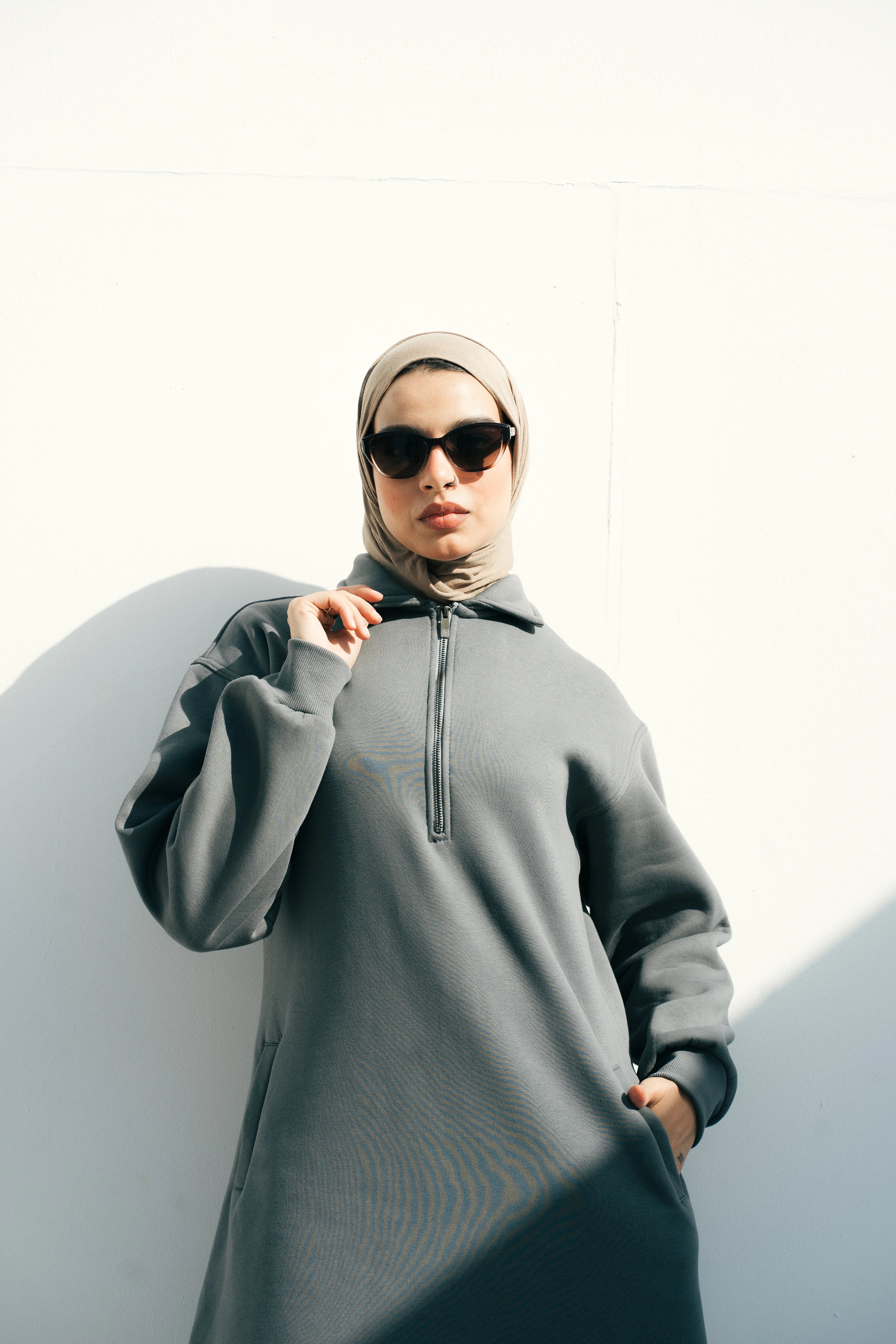 Hoodie Dress (Forest Green)