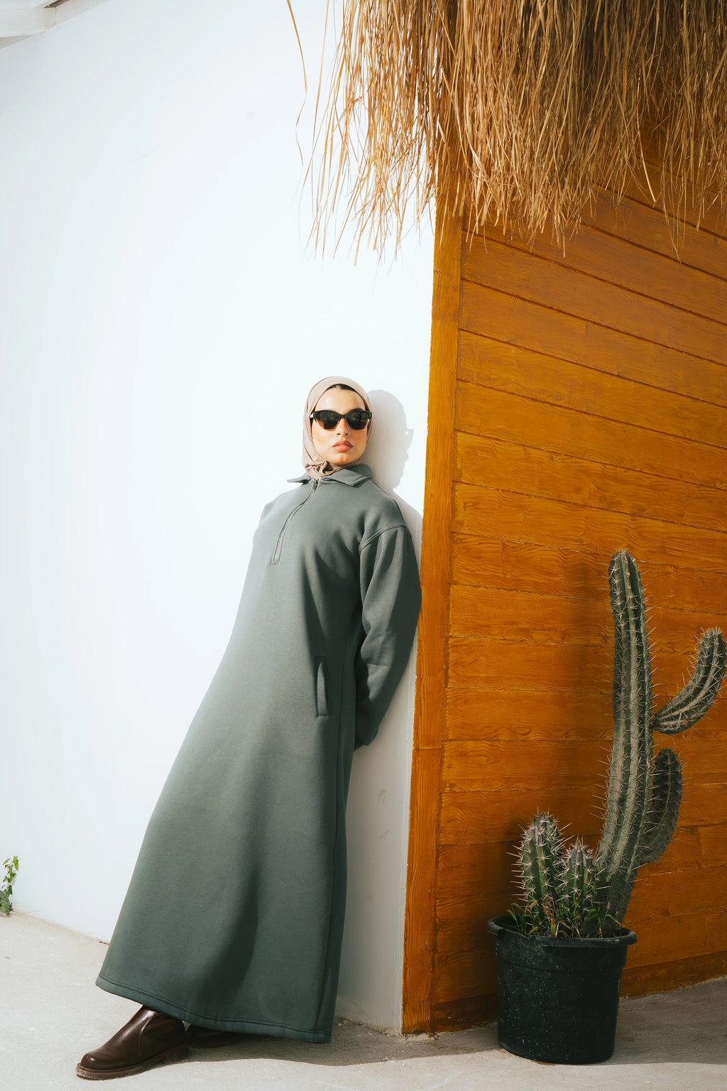 Hoodie Dress (Forest Green)