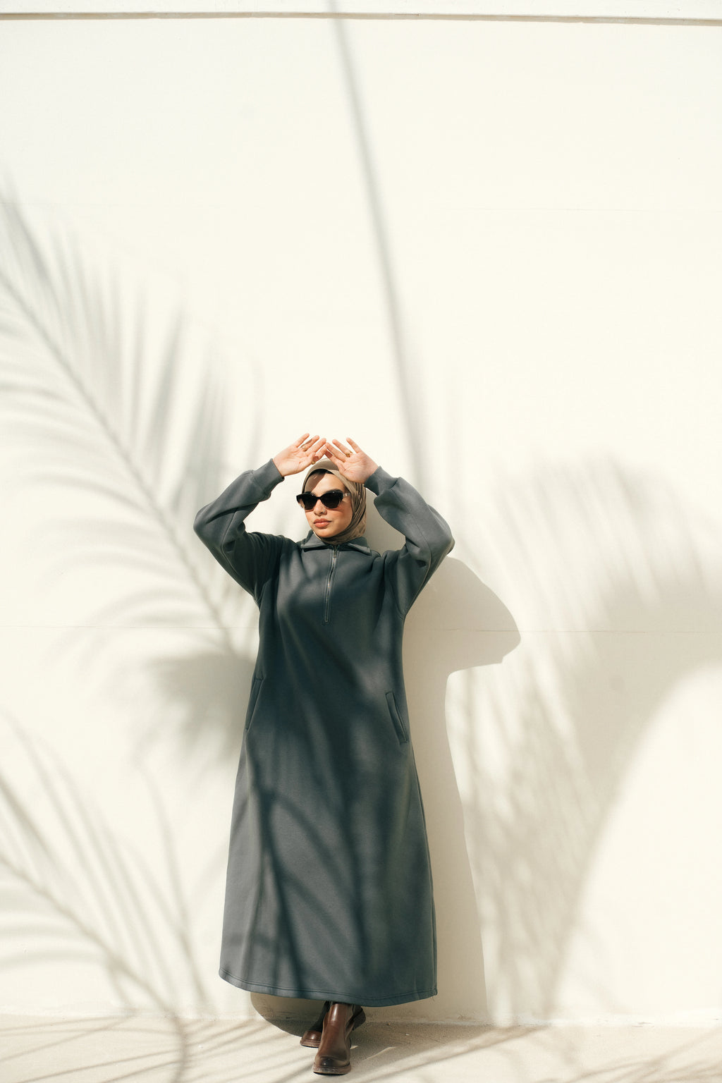 Hoodie Dress (Forest Green)