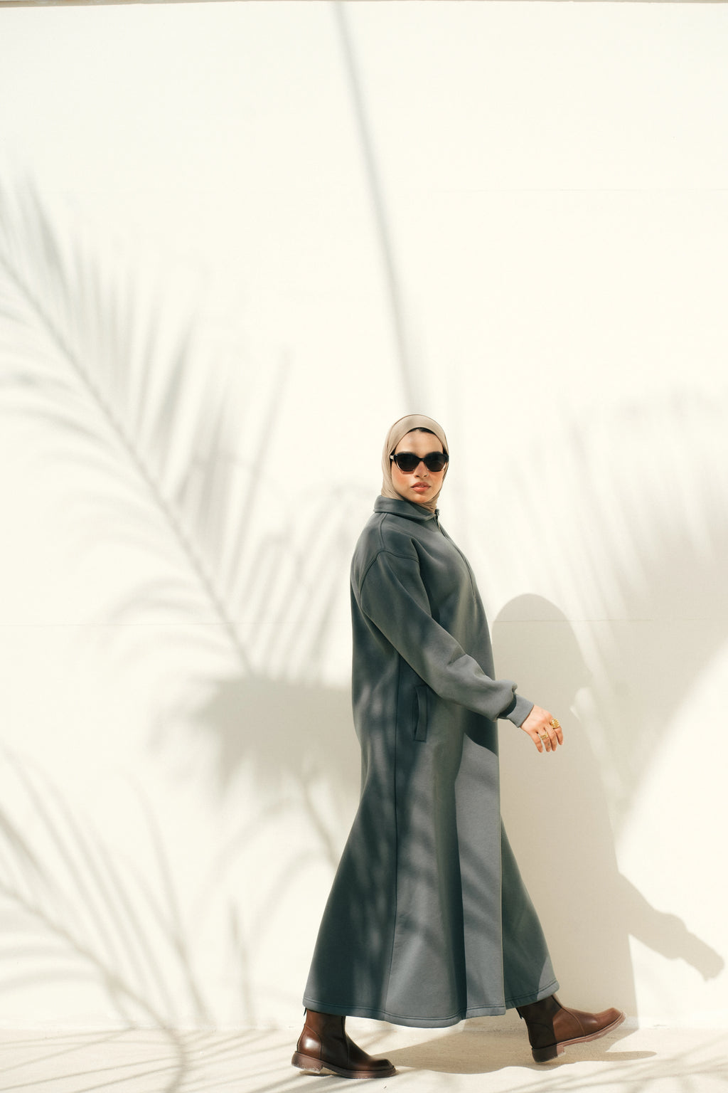 Hoodie Dress (Forest Green)