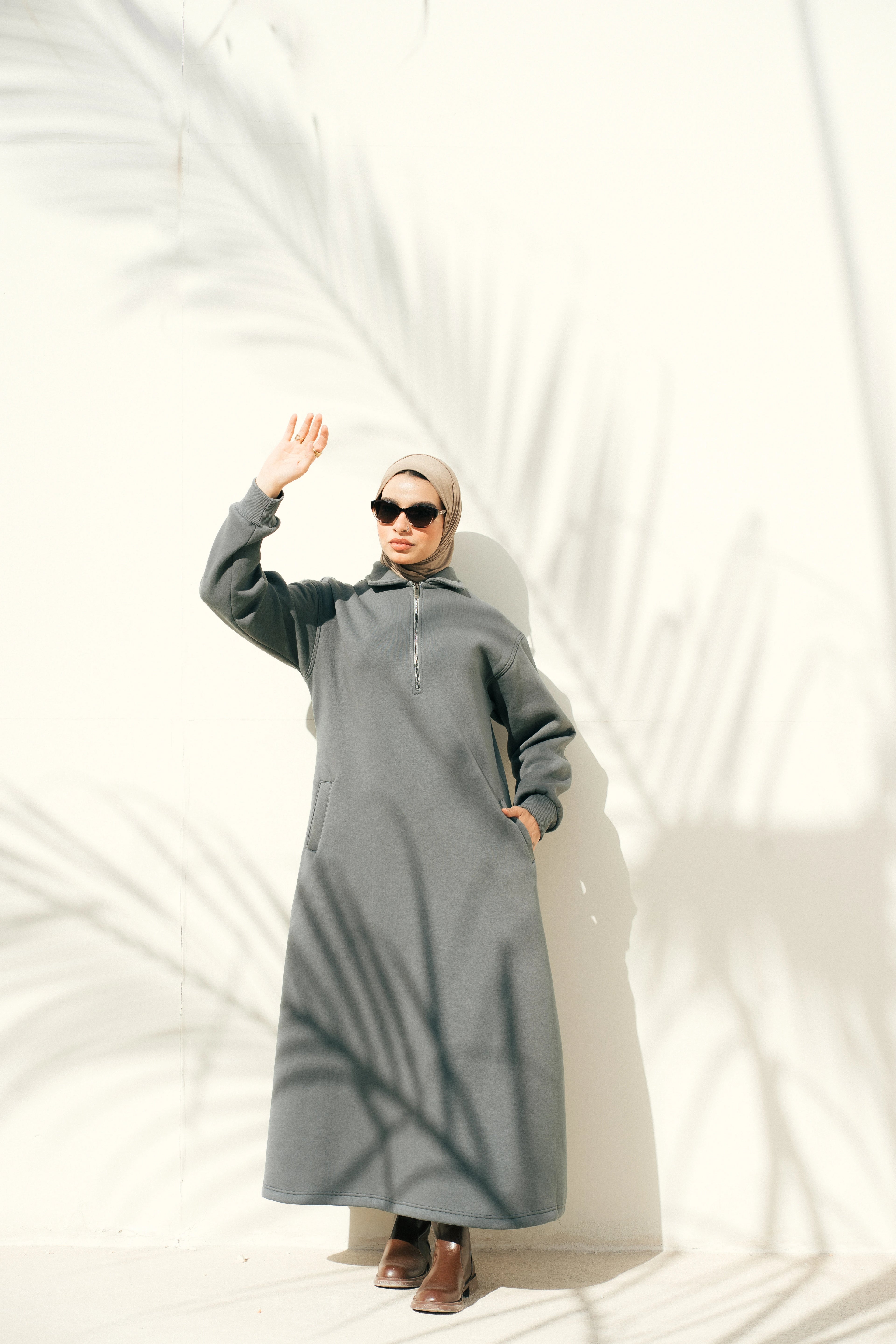 Hoodie Dress (Forest Green)