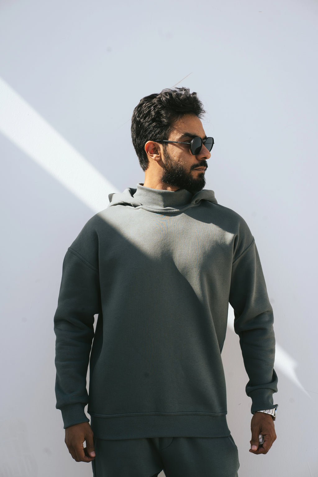 H-Neck Hoodie (Forest Green)