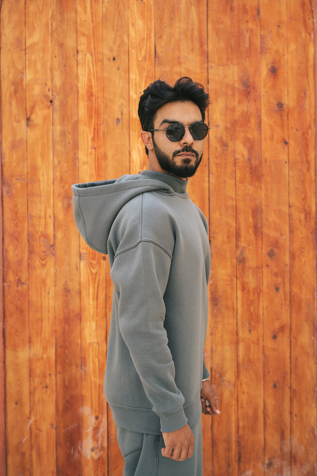 H-Neck Hoodie (Forest Green)