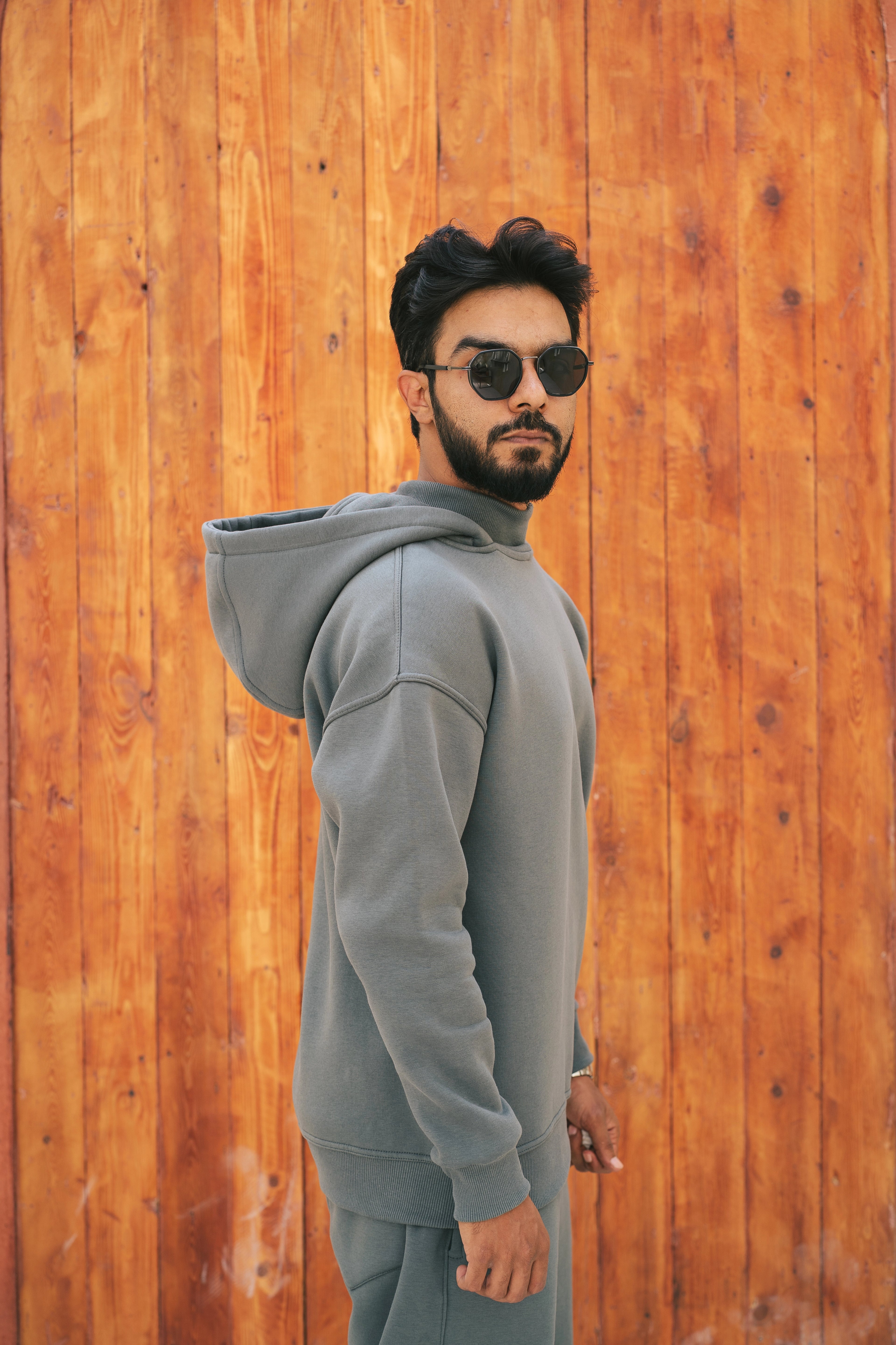 H-Neck Hoodie (Forest Green)
