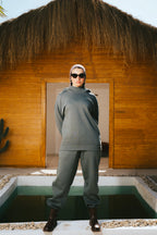 H-Neck Hoodie (Forest Green)